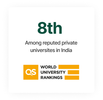 8th Among reputed private universites in India